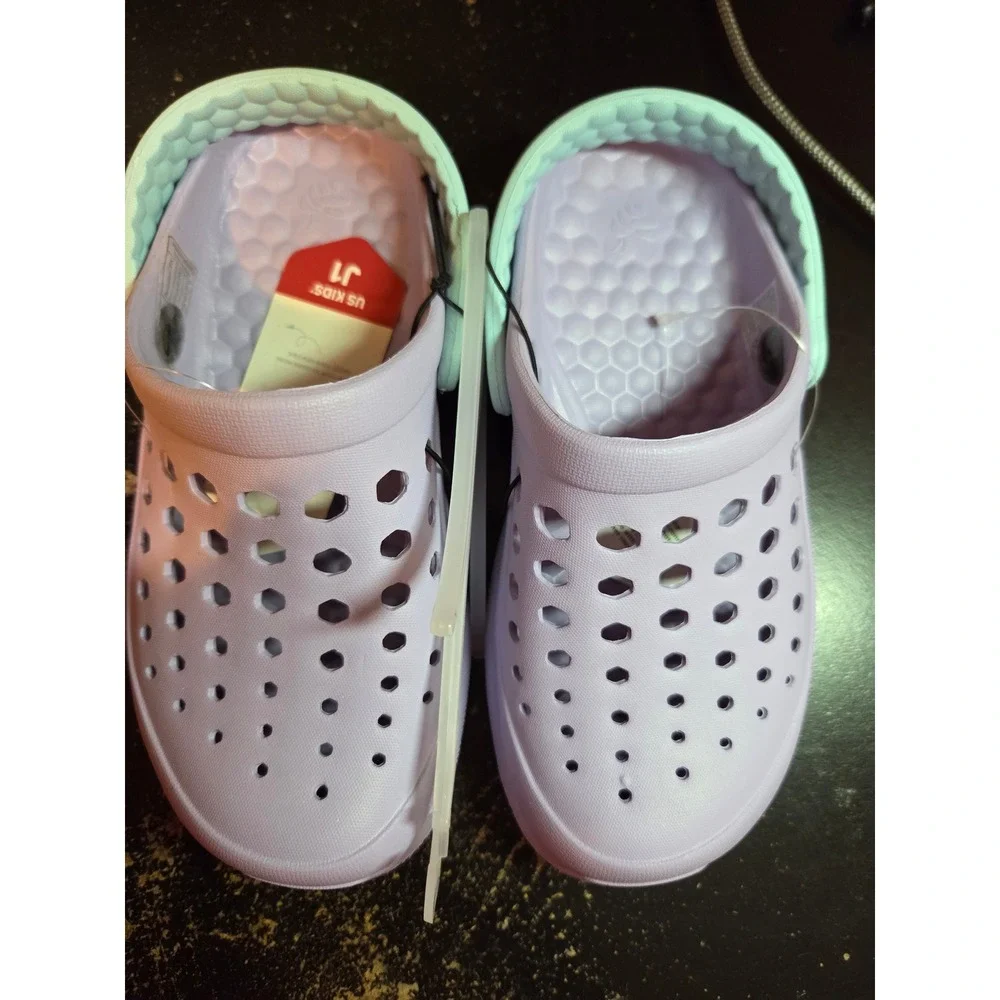 Joybees Everyday Clogs Kids J1 Lavender Mint Green Slip‎ On Water Shoes NEW
